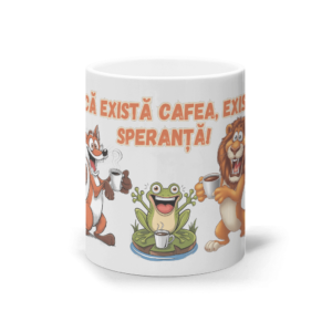 Cană ceramică albă „Dacă Există Cafea, Există Speranță”