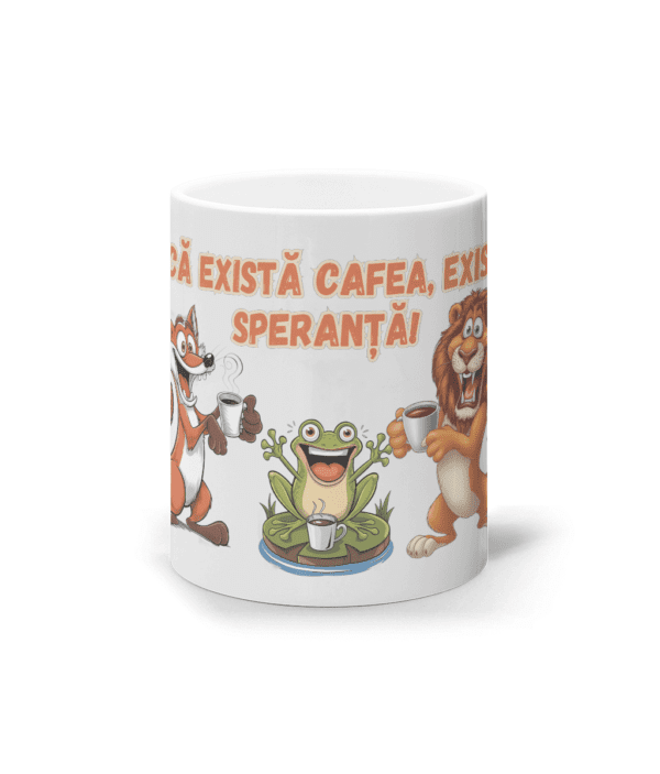 Cană Ceramică Albă „Dacă există cafea, există speranță”