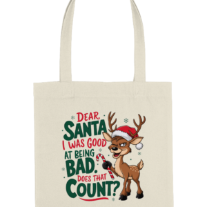 Sacoșă din Bumbac „Dear Santa, I was good” | Tote Bag