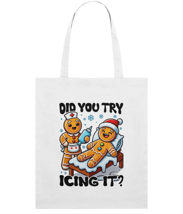 Sacoșă din Bumbac „Did you try icing it?” | Light Tote Bag - imagine 2