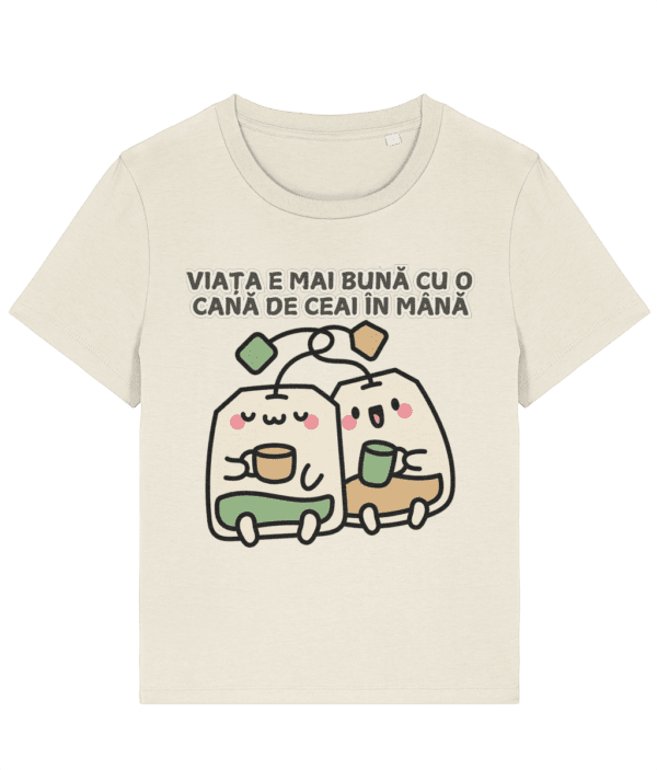 Tricou damă „Viața e mai bună cu o cană de ceai în mână” - imagine 5