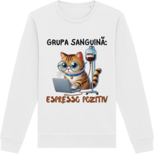 Bluza unisex „Grupa Sanguină Espresso Pozitiv”