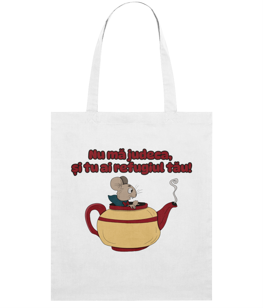 Sacoșă din bumbac „Nu mă judeca, și tu ai refugiul tău” - imagine 2