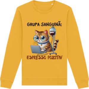 Bluza unisex „Grupa Sanguină Espresso Pozitiv”