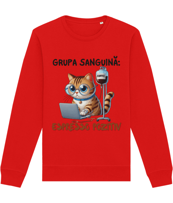 Bluza unisex „Grupa Sanguină Espresso Pozitiv” - imagine 3