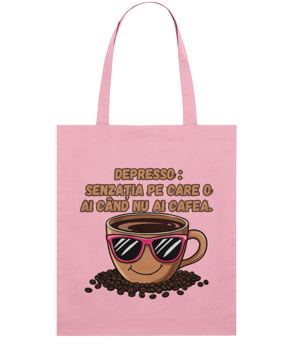 Depresso: senzatia pe care o ai cand ai cafea Light Tote Bag Sacosa subtire din bumbac