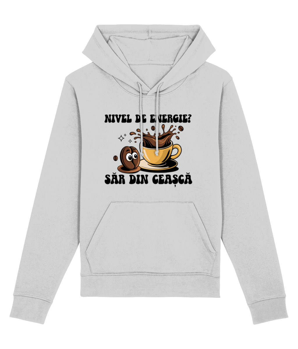 Hanorac Unisex „Nivel de energie? Săr din ceașcă”