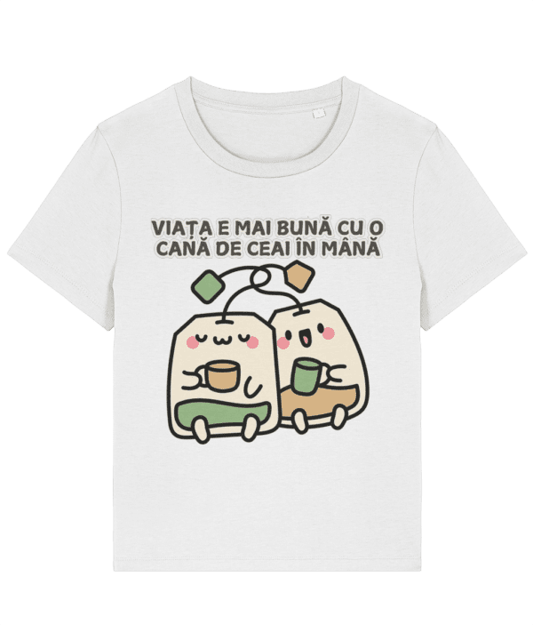 Tricou damă „Viața e mai bună cu o cană de ceai în mână” - imagine 3