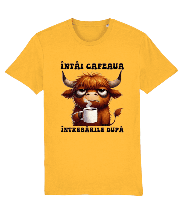 Tricou Bărbați „Întâi Cafeaua, Întrebările După” - imagine 3