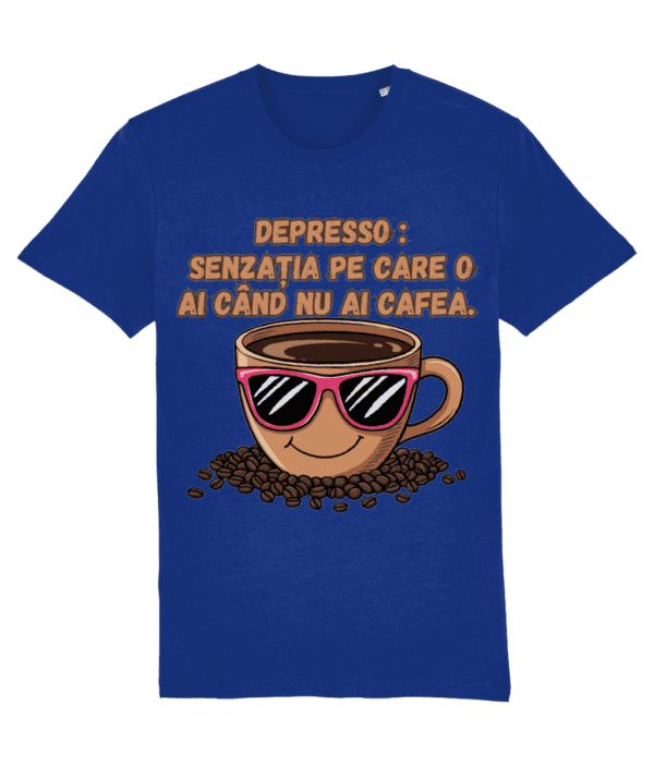 Tricou Bărbați – „Depresso: senzația pe care o ai când NU ai cafea”