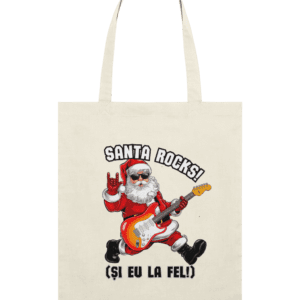 Sacoșă Subțire din Bumbac „Santa Rocks! Și eu la fel!” | Light Tote Bag