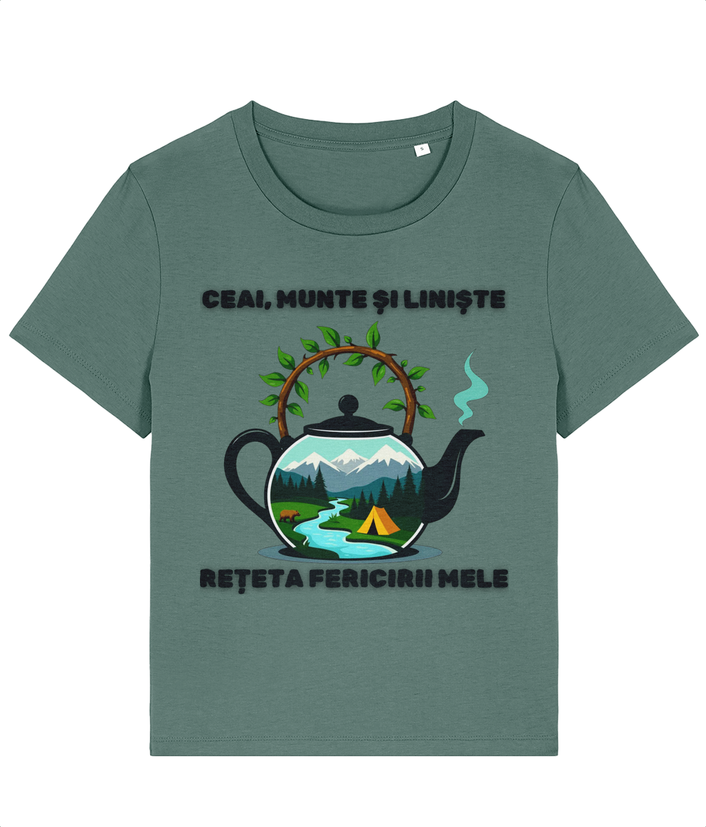 Tricou Damă „Ceai, munte și liniște: rețeta fericirii mele” - imagine 3