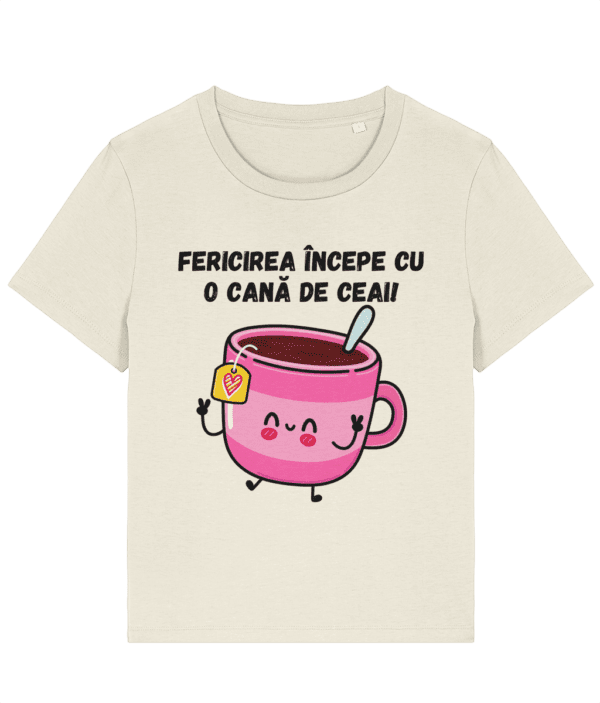 Tricou damă „Fericirea începe cu o cană de ceai” - imagine 4