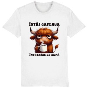 Tricou Bărbați „Întâi Cafeaua, Întrebările După”