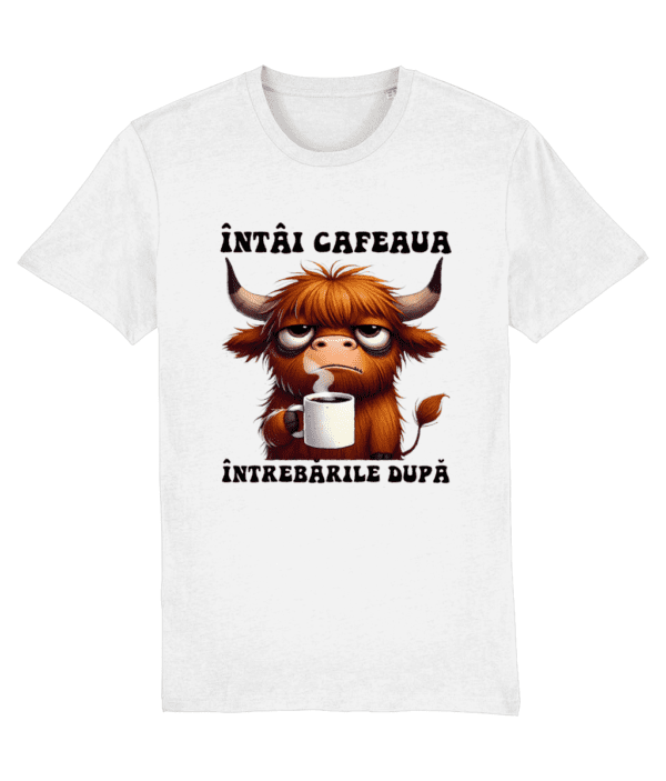 Tricou Bărbați „Întâi Cafeaua, Întrebările După” - imagine 2