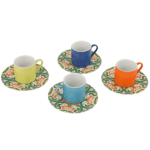 Set de 4 Cești de Cafea cu Farfurii