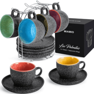 Set 6 Cești de Cafea cu Farfurie „Las Palmitas”