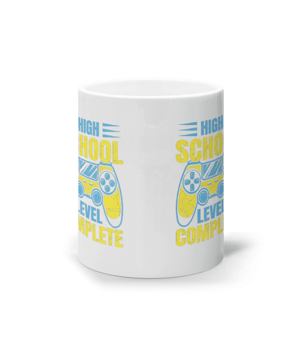 Cană ceramică albă „High school level complete” - imagine 3