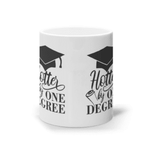 Cană ceramică albă „Hotter by one degree”