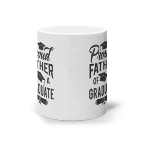 Cană ceramică albă „Proud father of a graduate”