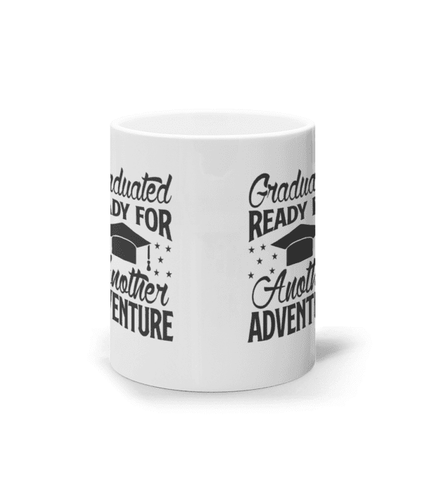Cană ceramică albă „Graduated. Ready for another adventure” - imagine 2