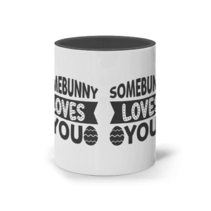 Cană ceramică colorată „Somebunny loves you”