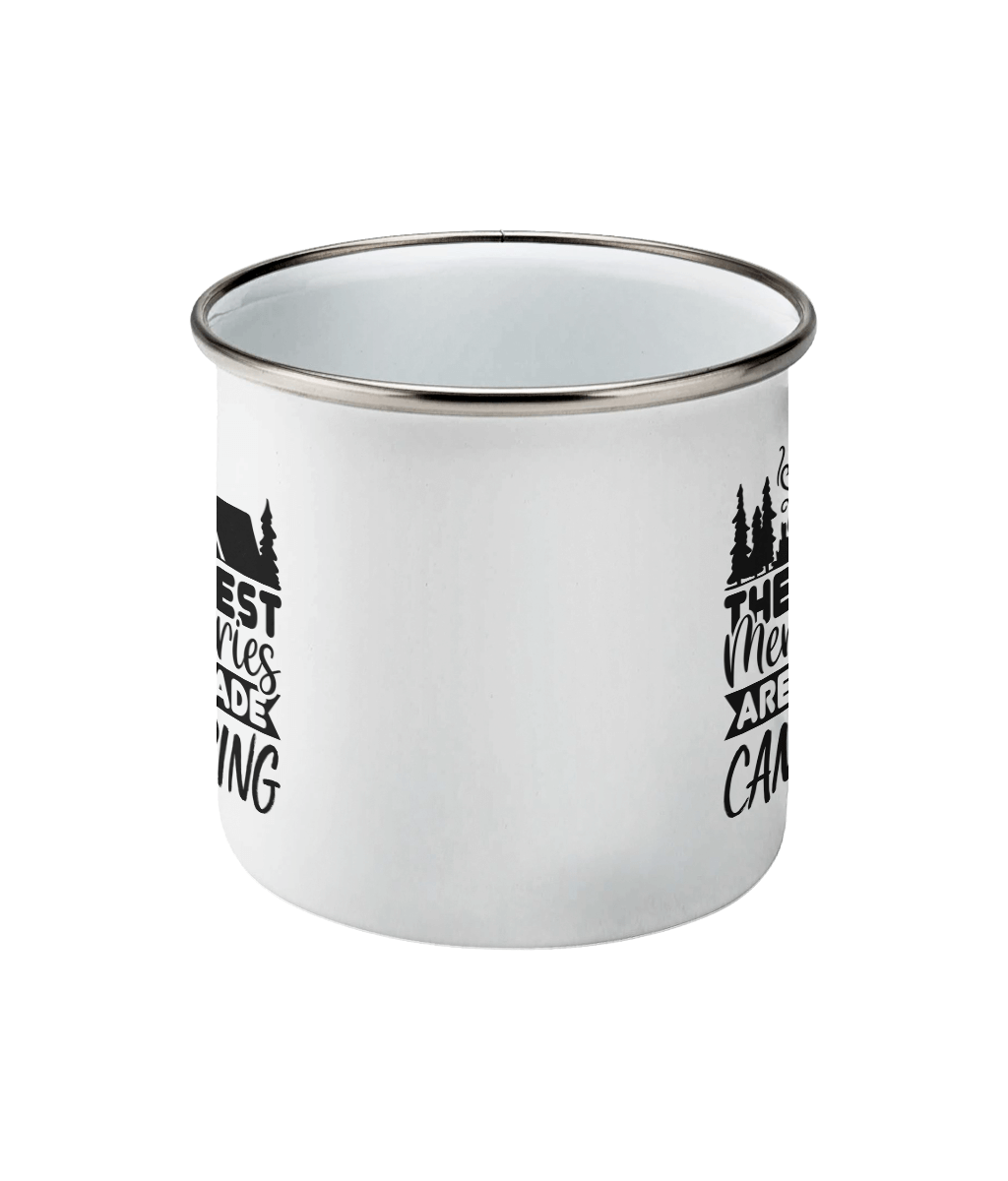Cană emailată „ The best memories are made camping” - imagine 2