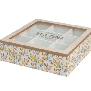 Cutie pentru ceai colorată cu design floral