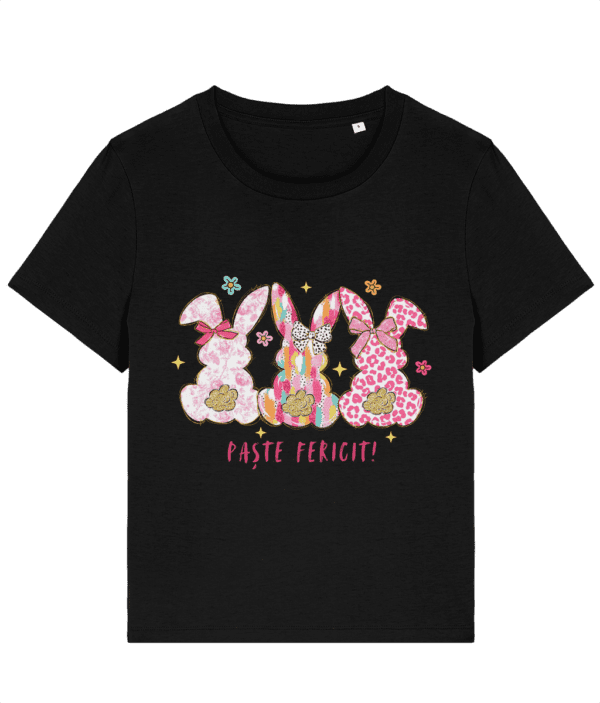 Tricou damă „Paște fericit 3 iepurași” - imagine 8