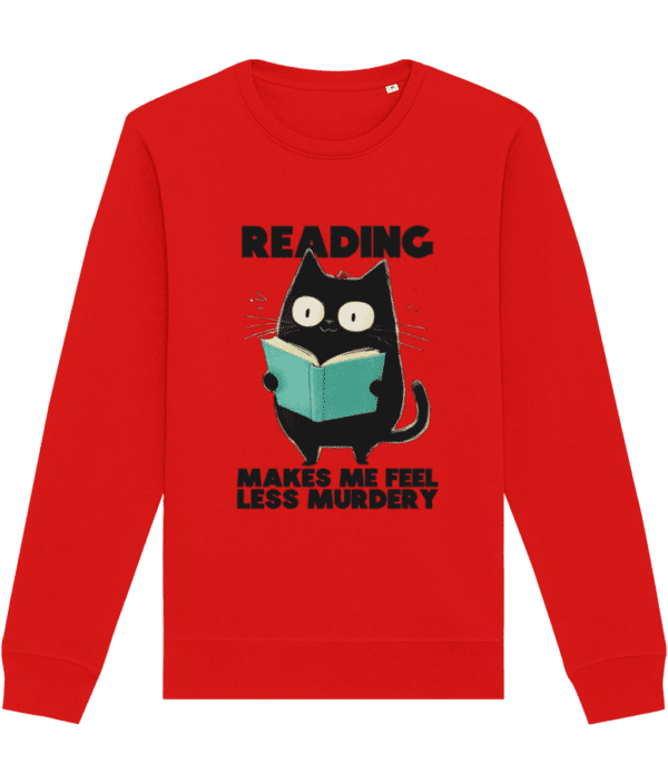 Bluză unisex „Reading makes me feel less murdery” - imagine 4