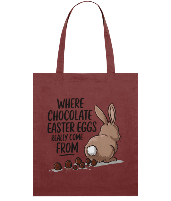 Sacoșă din bumbac „Where chocolate Easter Eggs really come from” - imagine 7