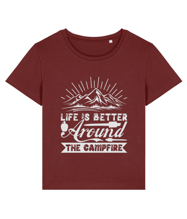 Trciou dama Life is better around the campfire cadou personalizat pentru iubitoarele de campat, mers cu cortul, rulotism, vanlife