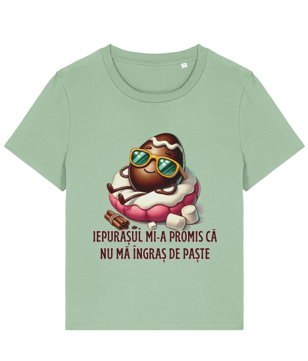 Tricou damă „Iepurașul mi-a promis că nu mă îngraș de Paște” - imagine 2