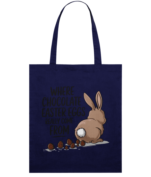Sacoșă din bumbac „Where chocolate Easter Eggs really come from” - imagine 5