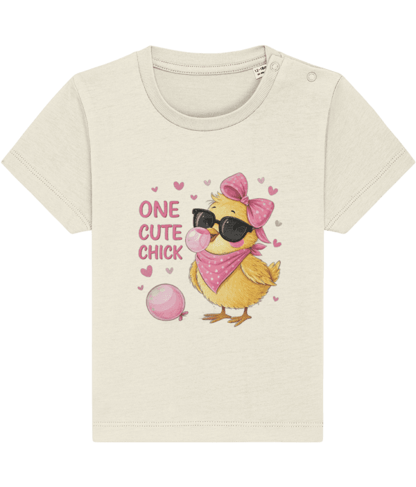 Tricou bebelusi One cute chick cadou amuzant personalizat de paste fetite