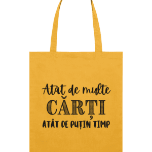 Sacoșă din bumbac „Atât de multe cărți, atât de puțin timp”