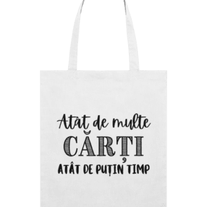 Sacoșă din bumbac „Atât de multe cărți, atât de puțin timp”