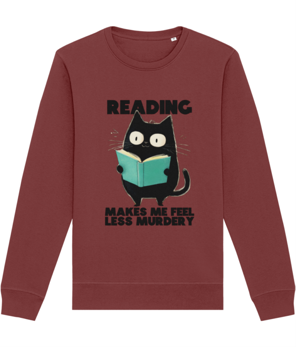 Bluză unisex „Reading makes me feel less murdery” - imagine 6