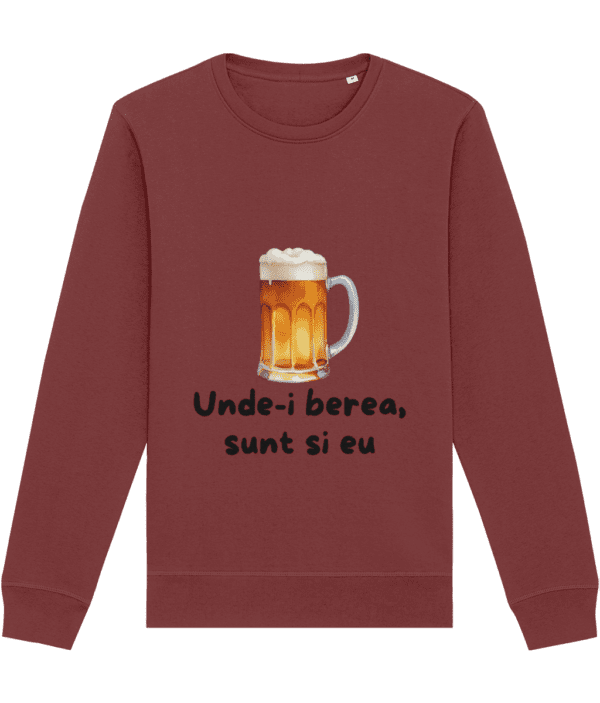 Bluza unisex pentru iubitorii de bere Unde-i berea sunt si eu cadou personalizat