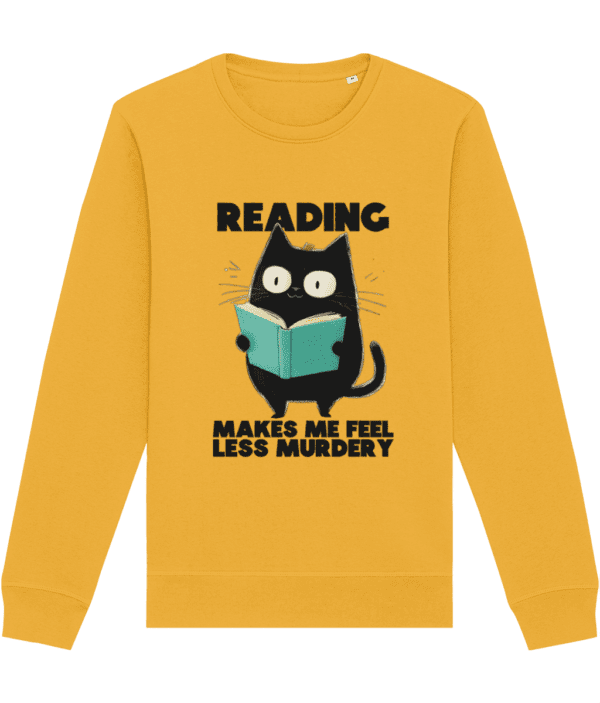 Bluză unisex „Reading makes me feel less murdery” - imagine 3