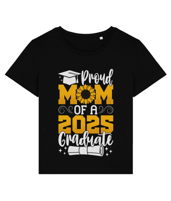 Tricou Proud mom of a 2025 graduate cadou personalizat pentru mamele absolventilor de liceu gimnaziu facultate master promotia 2025 femei
