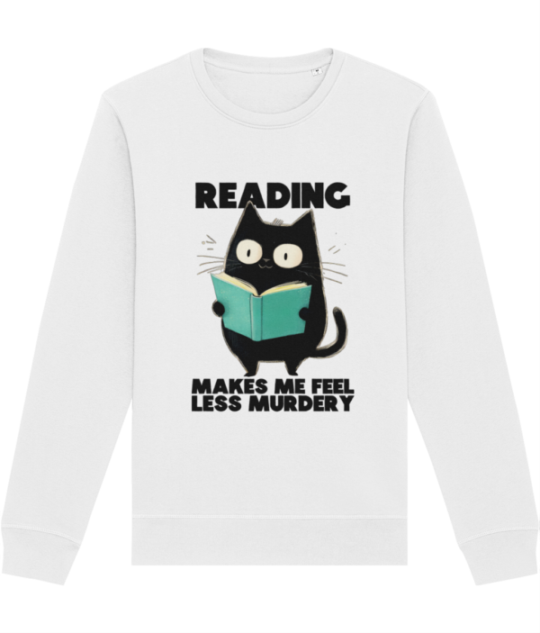 Bluză unisex „Reading makes me feel less murdery” - imagine 2