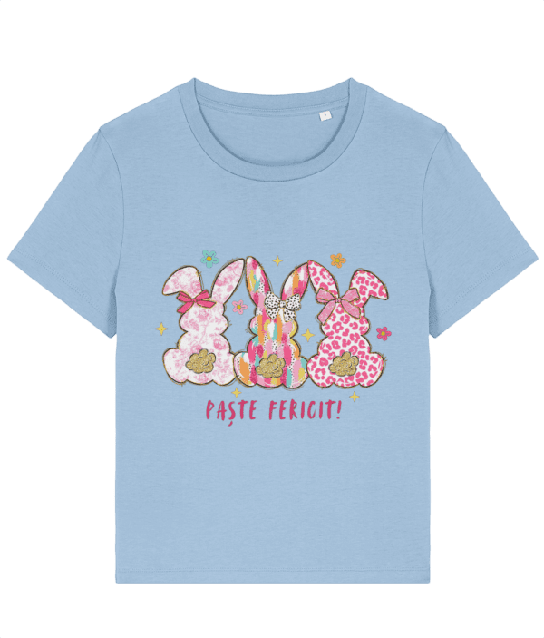 Tricou damă „Paște fericit 3 iepurași” - imagine 7