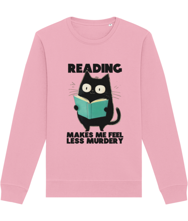 Bluză unisex „Reading makes me feel less murdery” - imagine 5