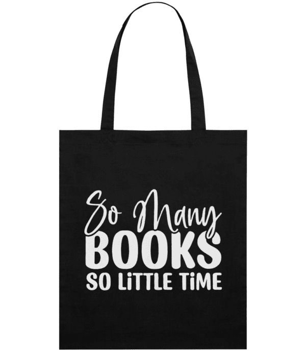 Sacosa din bumbac cadou personalizat pentru iubitorii de carti si lectura So many books so little time