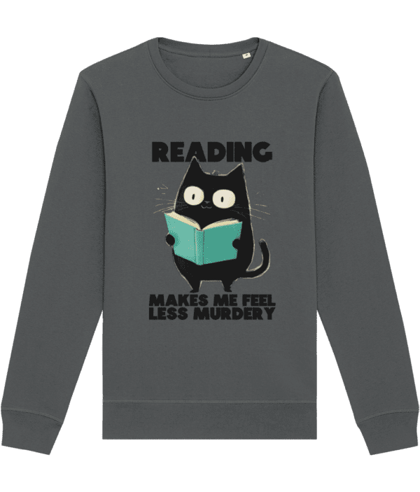 Bluză unisex „Reading makes me feel less murdery” - imagine 7