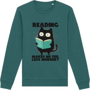 Bluză unisex „Reading makes me feel less murdery”