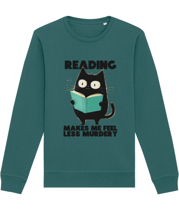 Bluză unisex „Reading makes me feel less murdery”