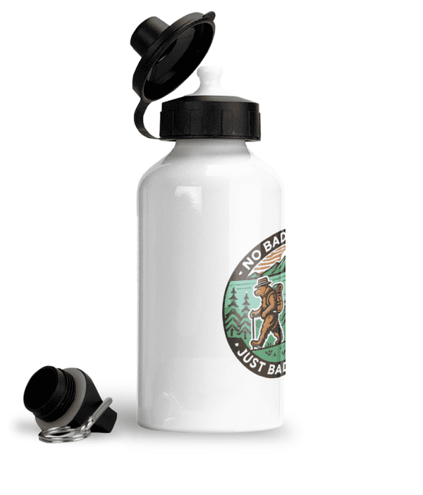 Bidon sport din aluminiu „No bad trails, just bad knees” - imagine 2