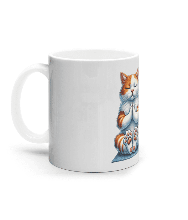 Cană ceramică albă „Paw and breathe” - imagine 2